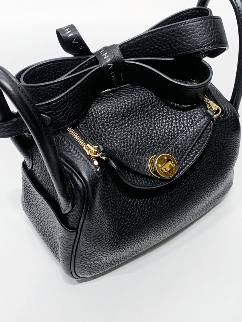 99新 Hermes/爱马仕 HIHI/爱马仕黑金Mini Lindy D刻/10155099JL