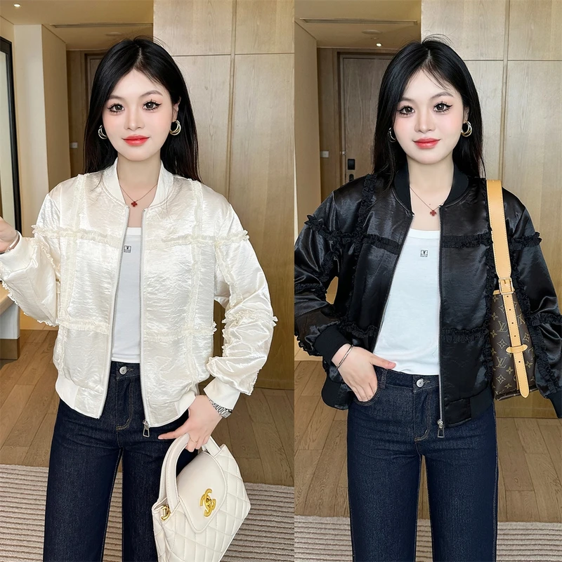 春新款百搭显瘦短款时尚休闲修身韩版立领网红女外套气质春秋气质