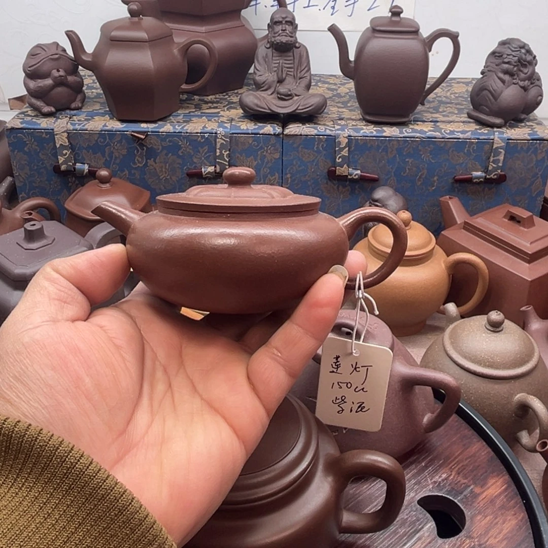 紫砂壶原矿紫泥莲灯壶150cc