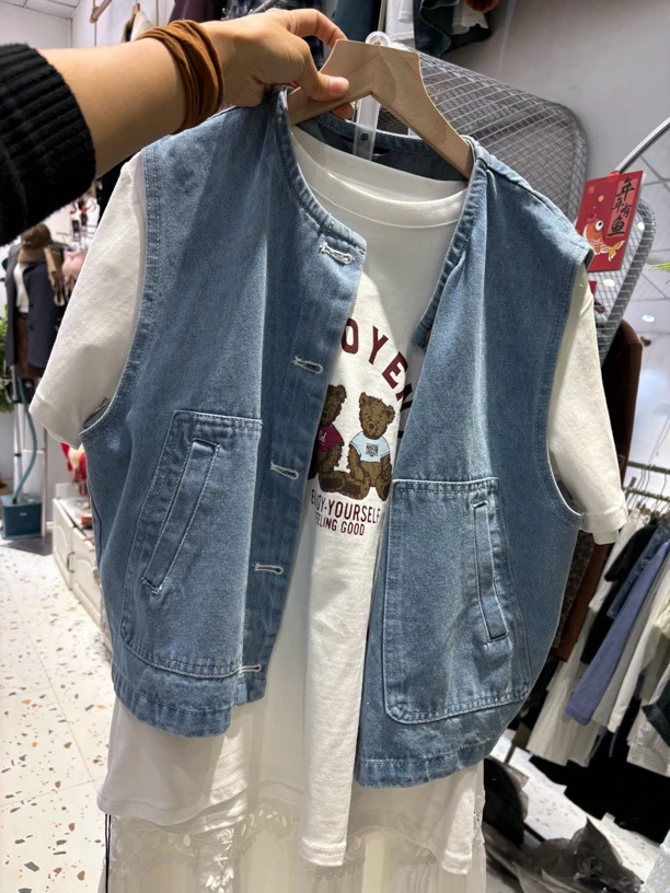 里奈～春秋马甲牛仔马甲小外套韩味休闲马甲