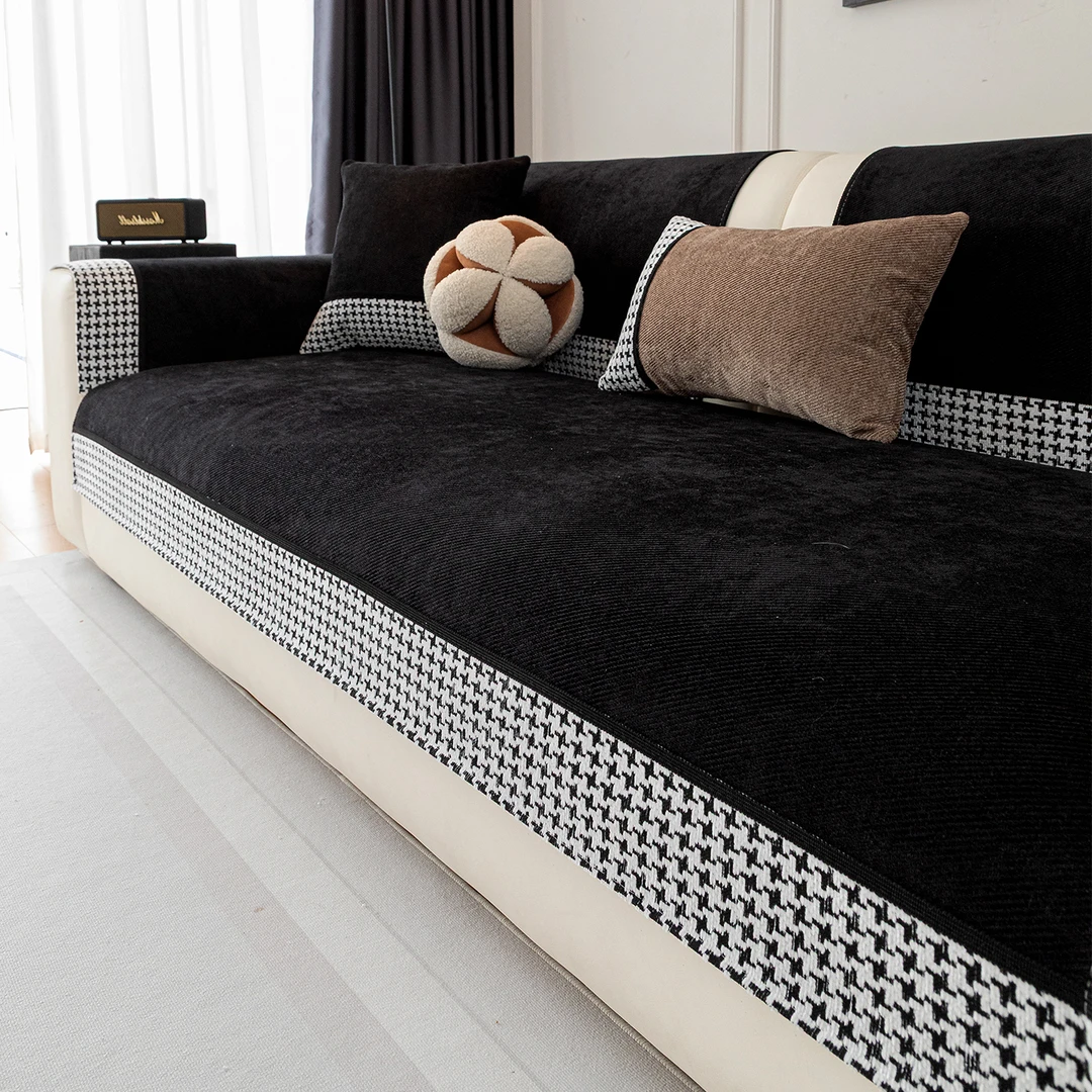 LANSWE/浪莎念雪法式雪尼尔沙发垫新款四季通用防滑沙发坐垫盖布