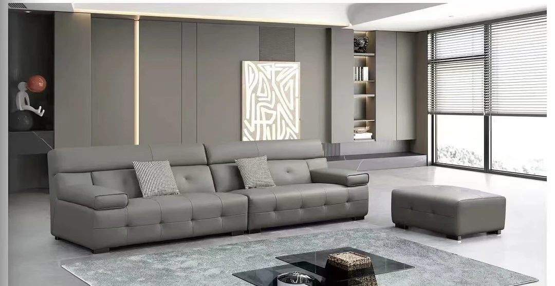 简约皮艺沙发像素沙发家用简约轻奢沙发客厅家用双人免洗皮沙发