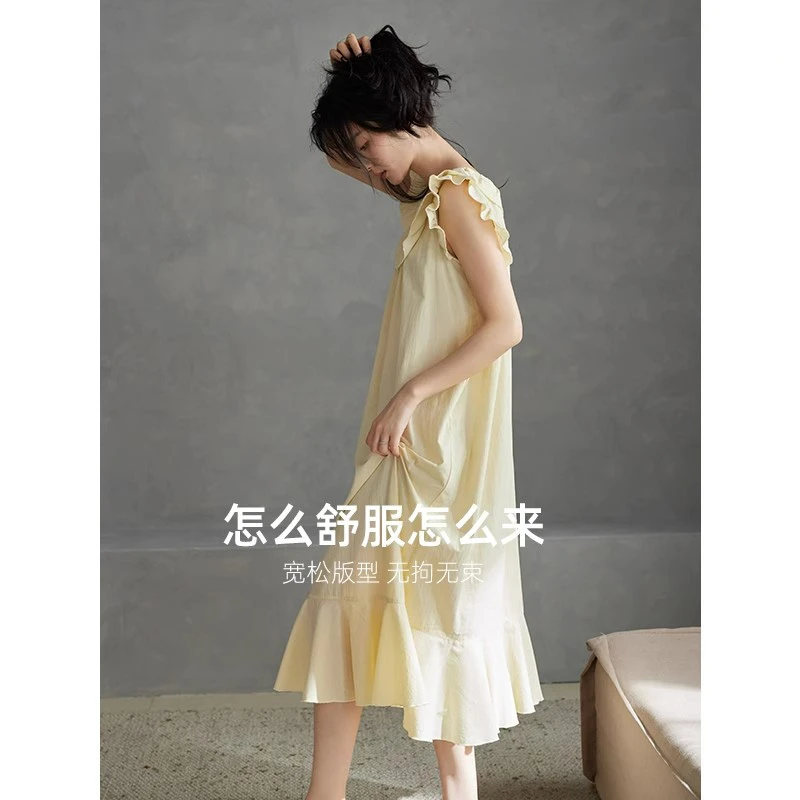 2025年新款睡裙夏季女士纯棉公主风韩版家居服薄款小飞袖睡衣裙子