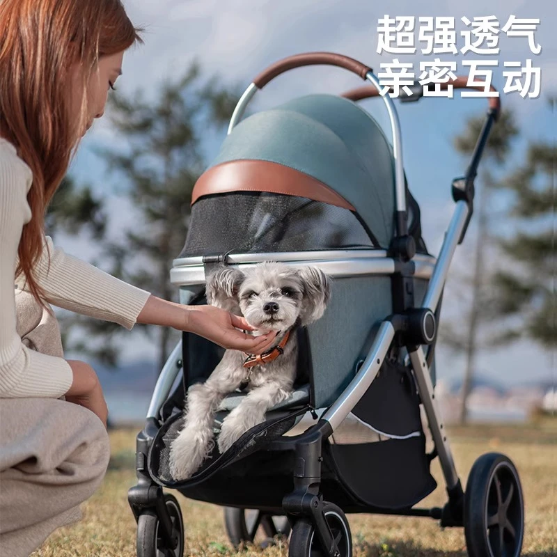 日韩宠物推车豪华款外出小推车遛狗溜猫可分离可折叠轻便狗狗猫咪