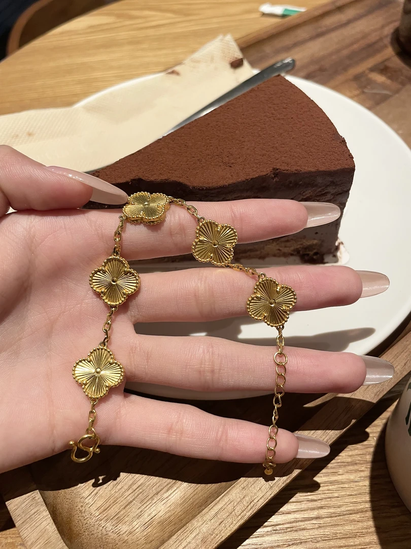 足银手链 【金五花手链】仙女必备时尚ins简约素款百搭手工气质轻奢