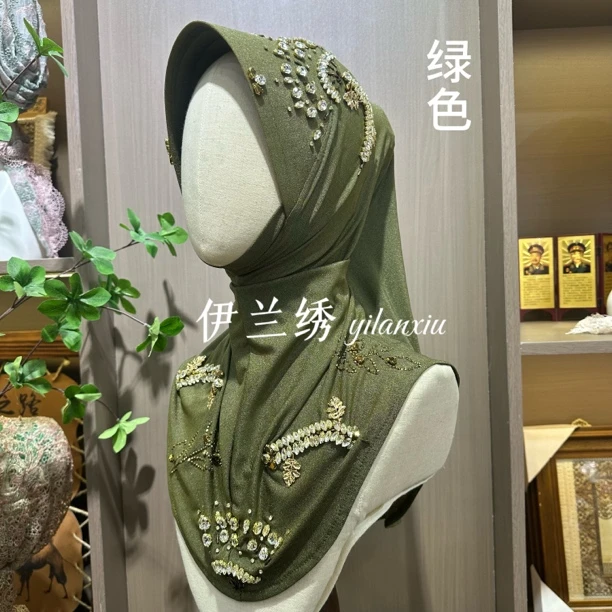 回族小姐姐硬帽檐女款轻奢气质纱巾重工款