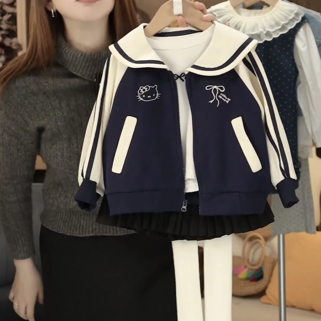 童装2025春装女童外套学院风卡通上衣休闲服女宝宝洋气夹克棒球服