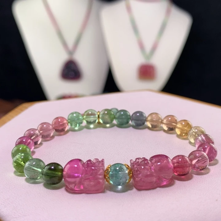 双色碧玺手链未镶嵌