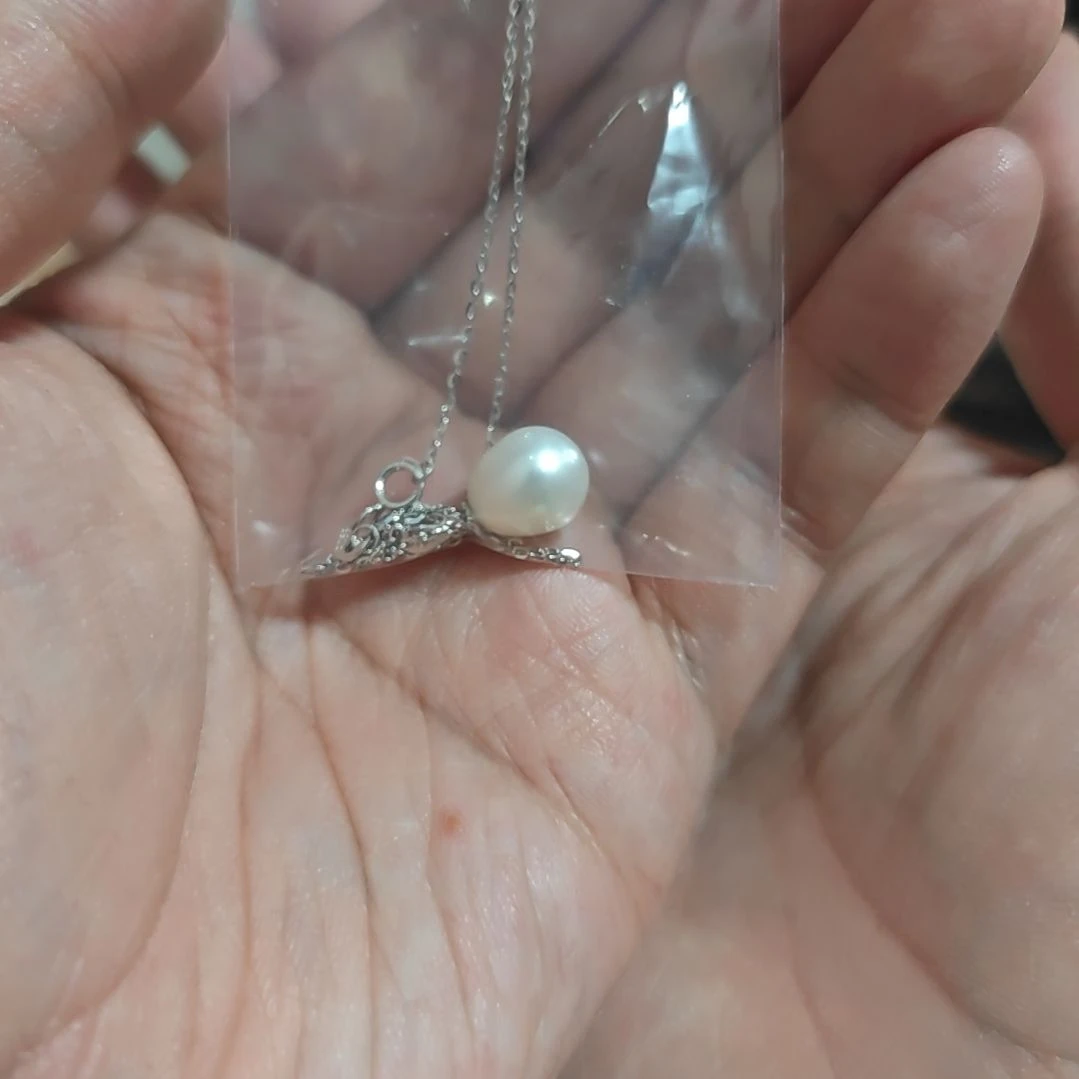淡水珍珠吊坠(赠链)银S925镶嵌