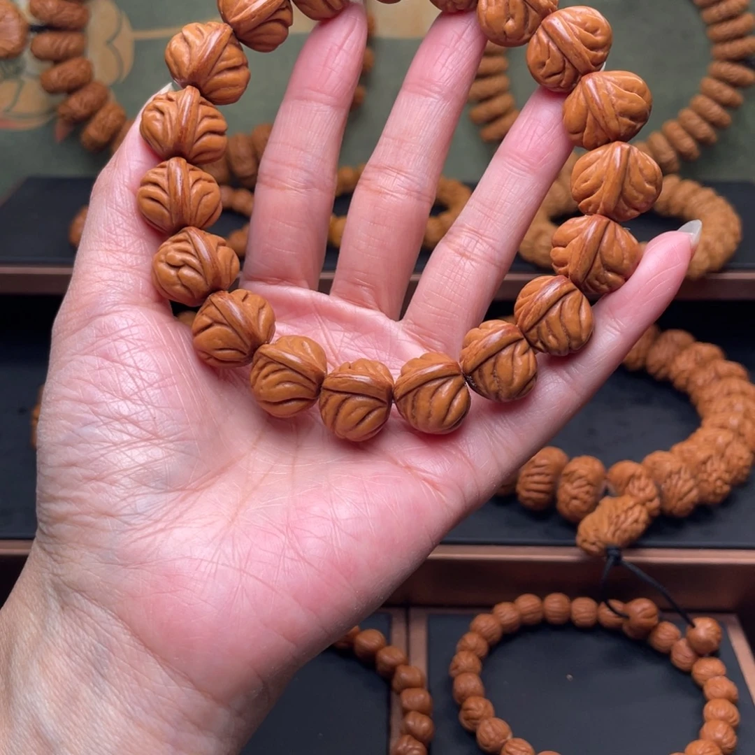 手串桃核17蟠龙爆肚