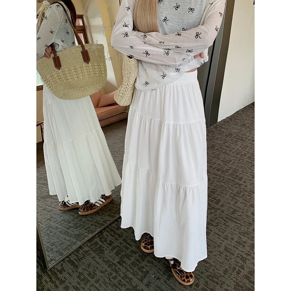【粉丝专享】白色蛋糕裙女夏季中长款半裙带内衬裙子