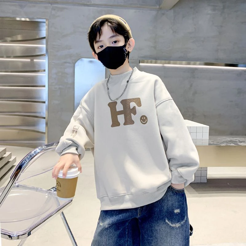 男童秋装卫衣2025新款中大童春秋款洋气儿童男孩时髦炸街上衣潮服