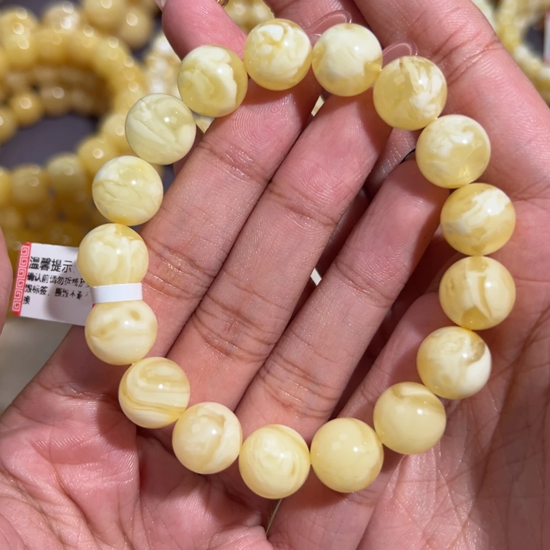 未镶嵌琥珀手链12mm白妖花 19.7