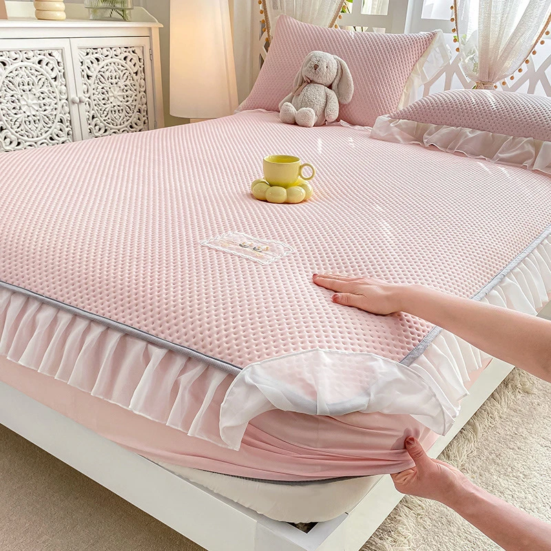 25新款夏季冰丝凉席花边床笠款可机洗防滑床罩保护套空调软席子