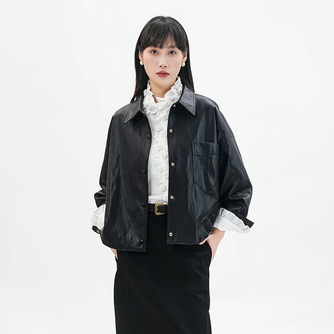 歌蒂诗2025年春季新款时尚宽松高级气质短款外套女 3F11P0753