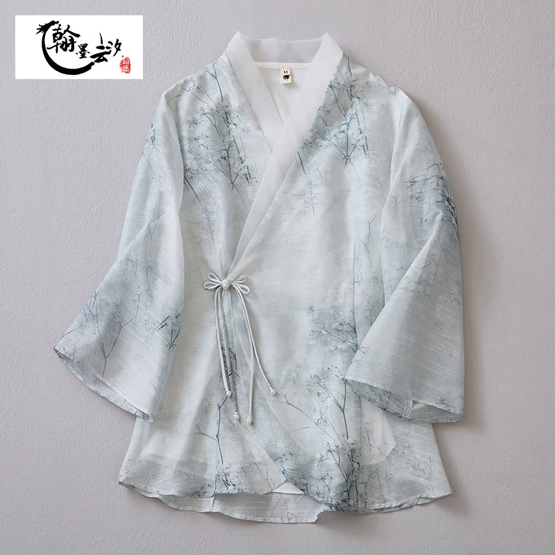 春夏新中式上衣女中国风高级感改良日常可穿汉服禅意佛系女装茶服