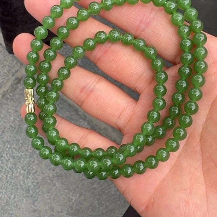 和田玉（碧玉）未镶嵌项链精品收藏级项链