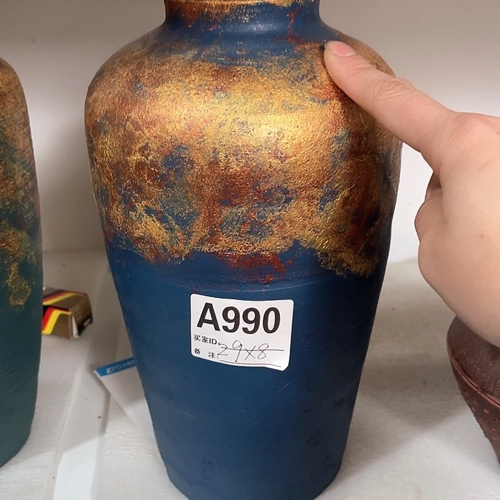 红陶手工制作工艺花盆