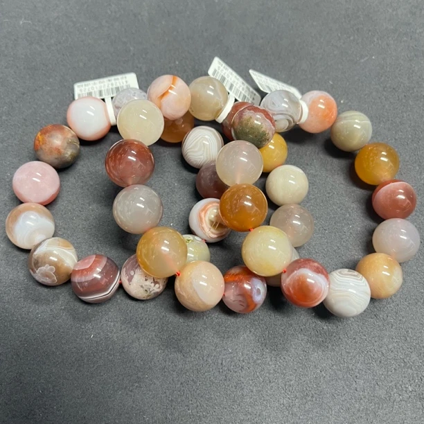 原矿无优化天然蒲缥南红多宝单圈17mm左右多样性发一件颜色随机发