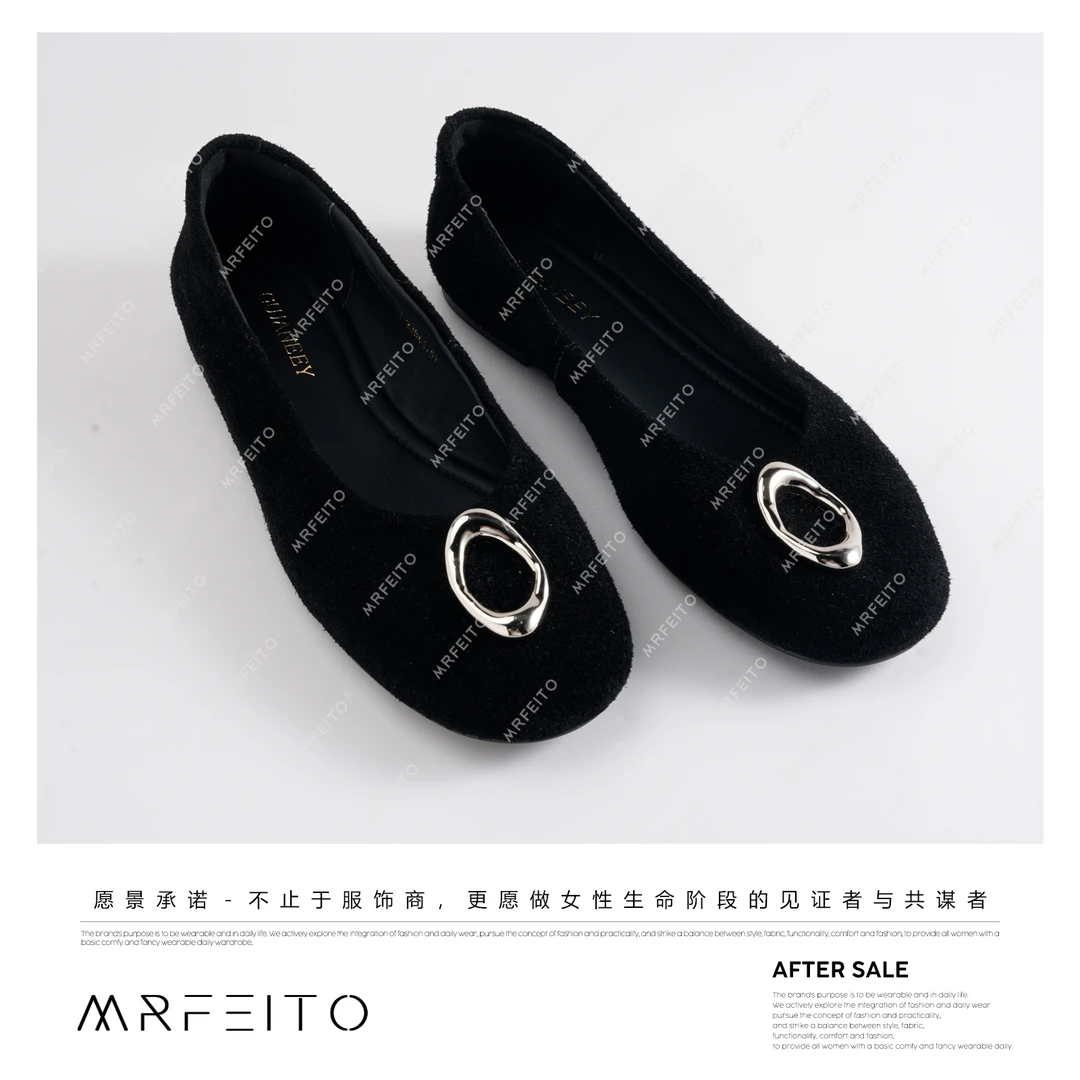 MRFEITO菲爷驾到软底金属扣长绒牛皮鞋子H1XI02Q32767