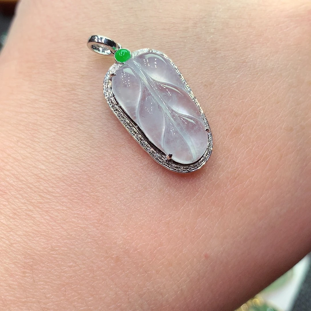 翡翠颈饰18K金镶嵌纯天然