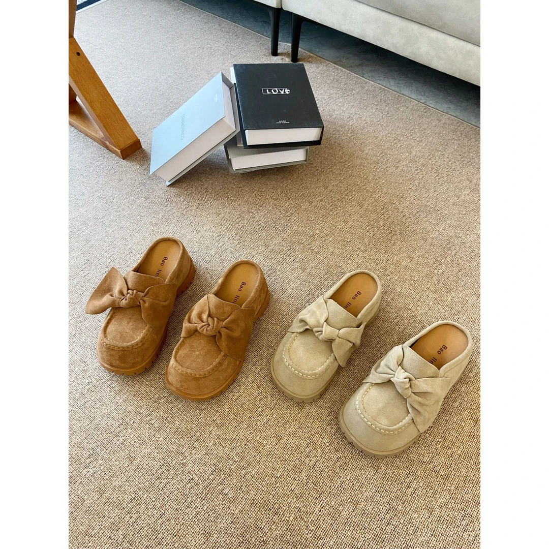 【断码清~捡漏孤品】大蝴蝶厚底包头勃肯拖增高显瘦休闲外穿拖鞋女