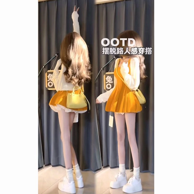 夏季搭配一整套2025新款洋气减龄蝙蝠袖开衫收腰吊带花苞裙三件套