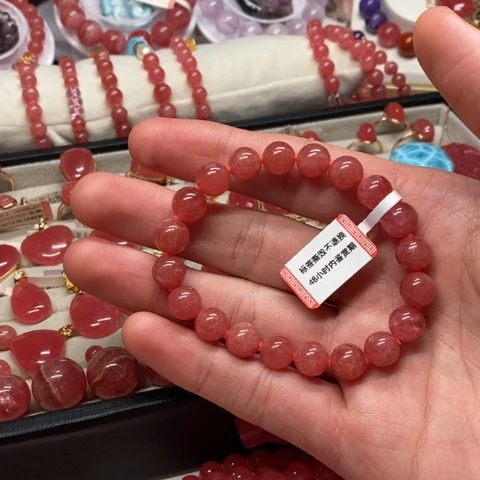 未镶嵌菱锰矿（红纹石）手串六*子