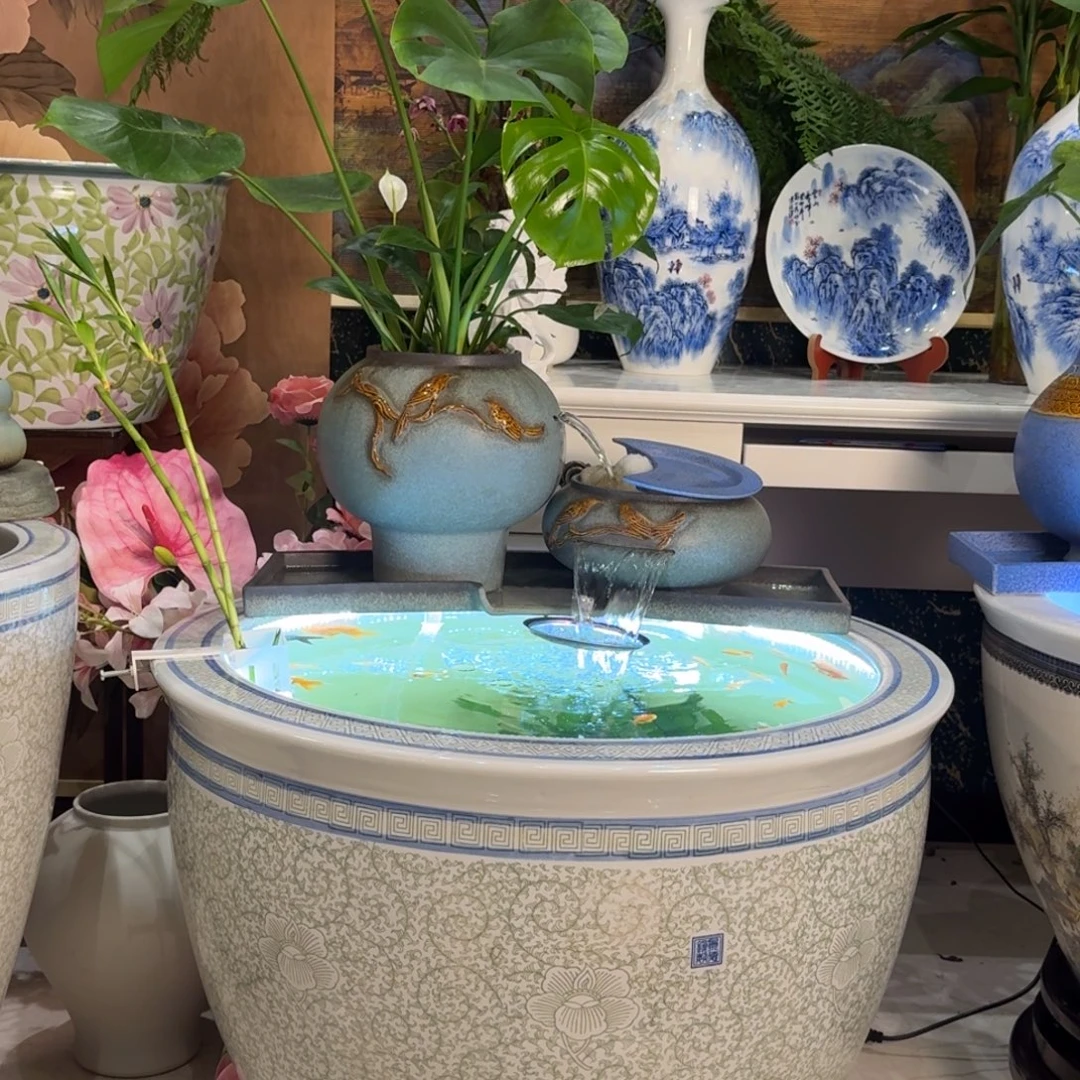 姐***）实木缸和十字架底座