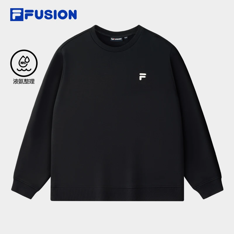 FILA FUSION斐乐情侣休闲秋冬厚款长袖圆领套头卫衣 T11M546202F