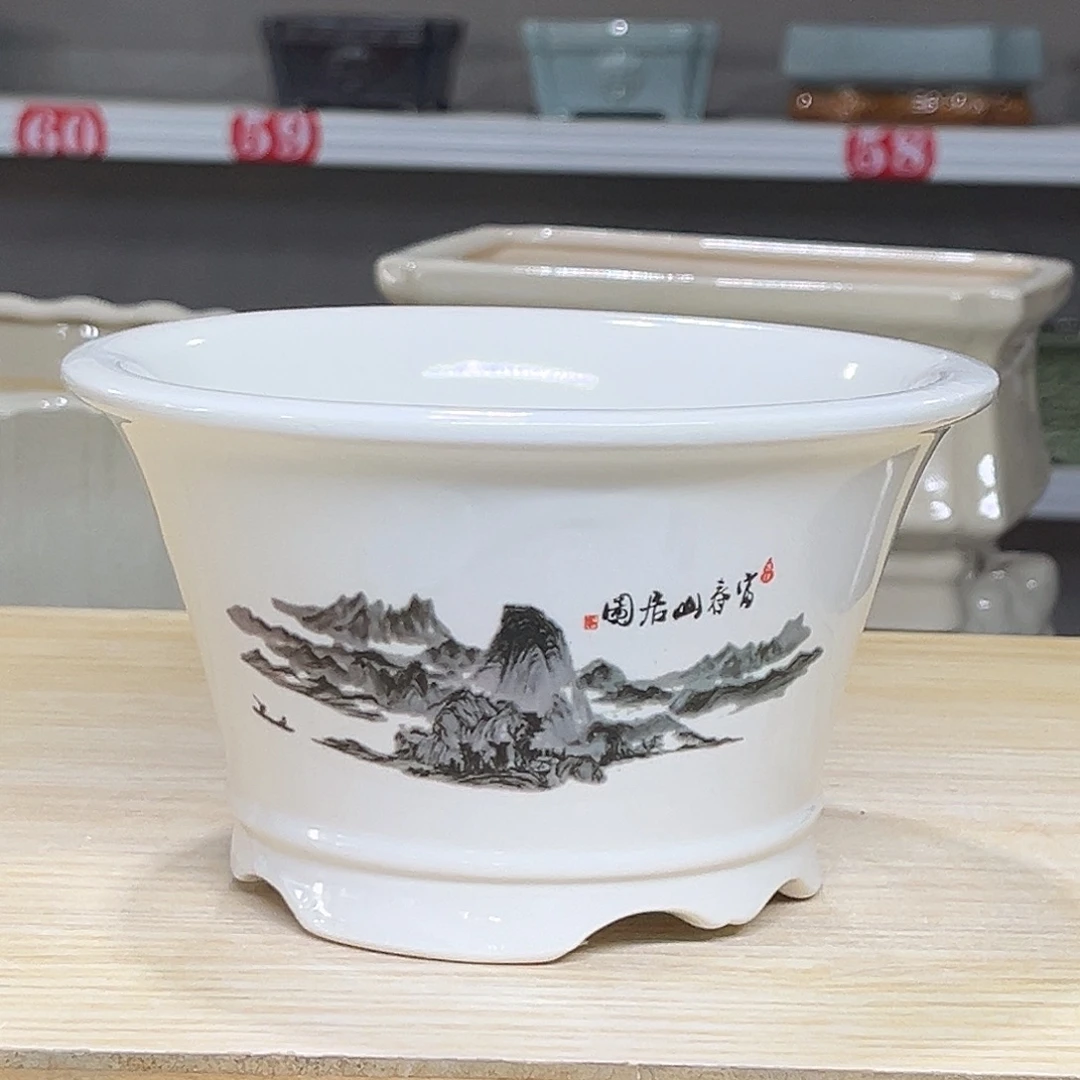 陶瓷绿植多肉微瑕花盆口径15*9