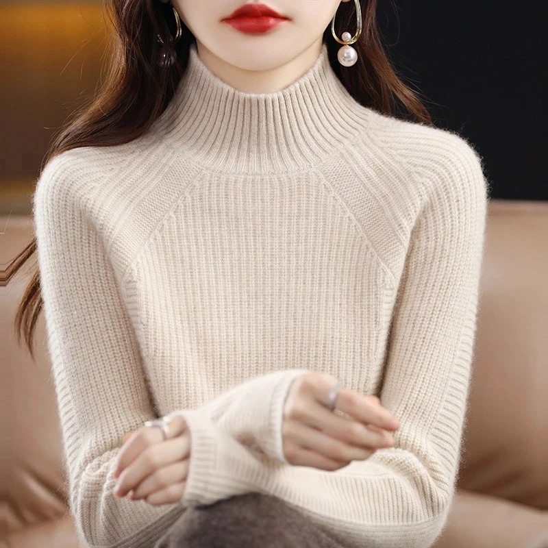 重磅100羊绒！秋冬新款加厚纯羊绒时尚百搭优雅针织打底衫女