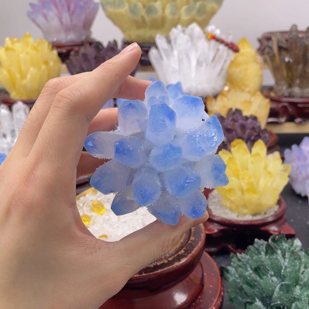 石材t****子天然蓝水晶108