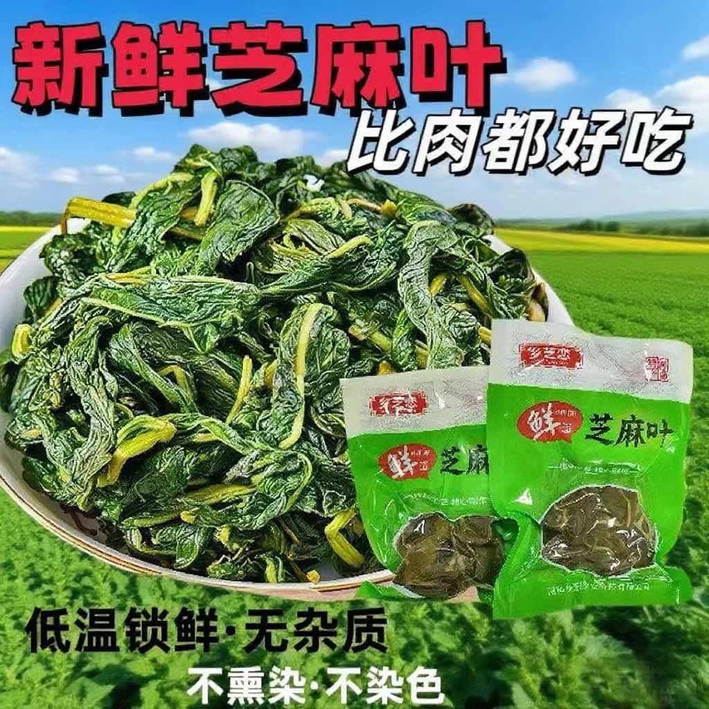 乡芝恋2025新鲜农家湿芝麻叶新鲜嫩叶芝麻叶回味老家的味道150g