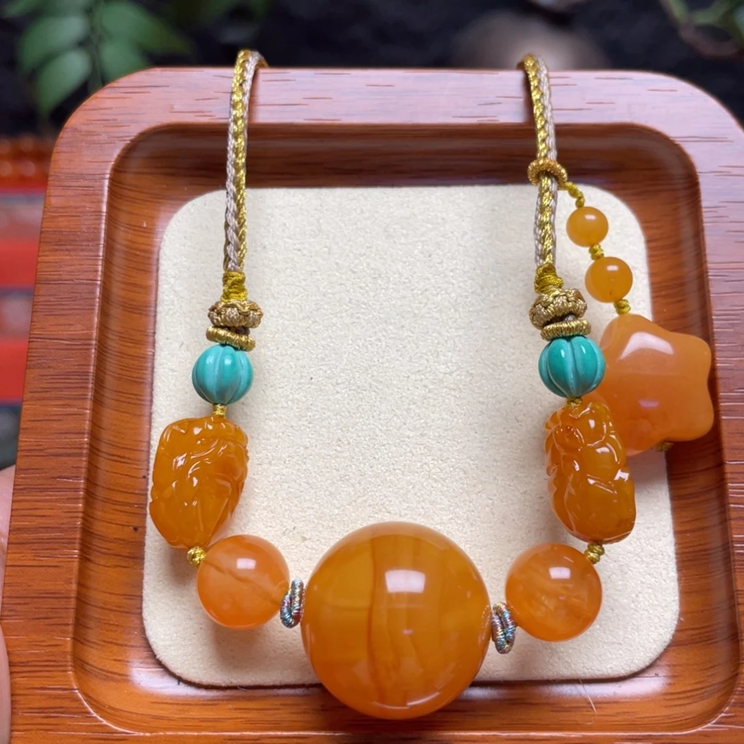 蜜蜡未镶嵌颈饰项链