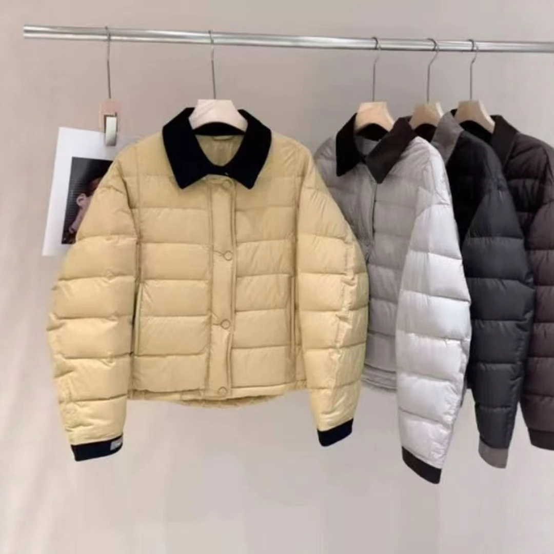 今年流行爆款白鸭绒羽绒服女2025冬季韩系时尚洋气保暖面包服外套