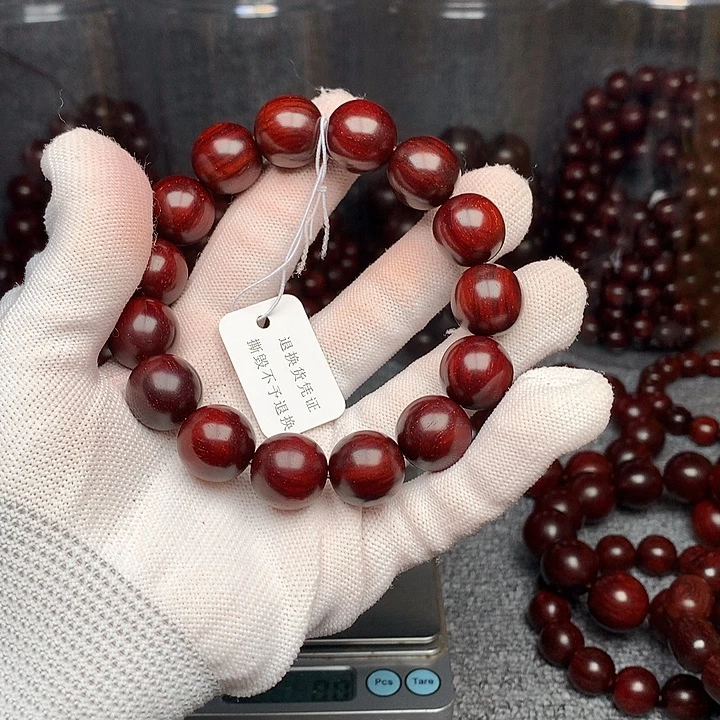 原***超檀香紫檀（小叶紫檀）手串/手链原汁原味15*15顶泥带星