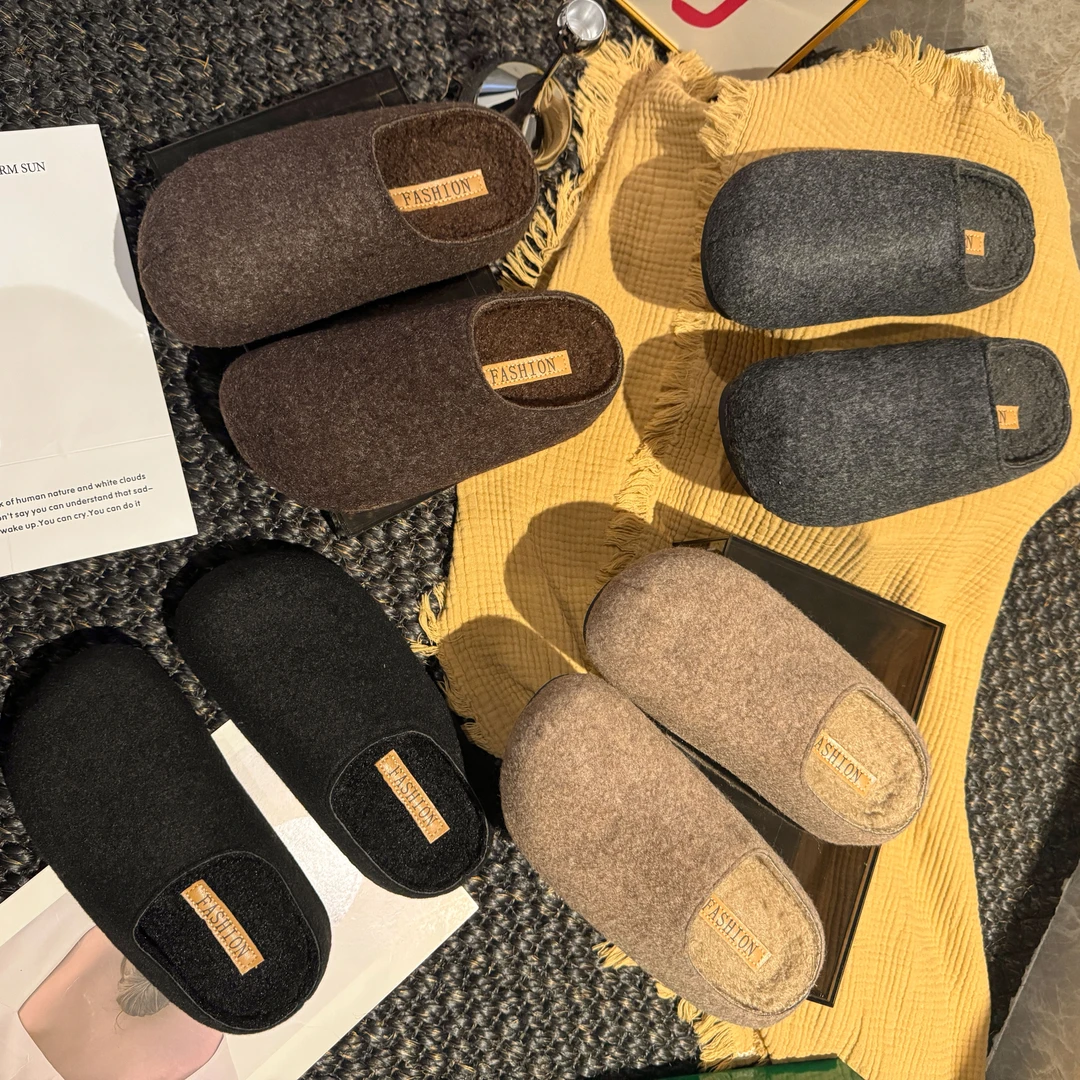 2025夏季新款包头拖平底跟底橡胶鞋底包头绒面帮面百搭休闲毛毛鞋