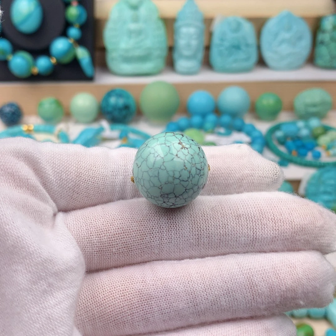 未镶嵌绿松石珠宝奇石19.5mm