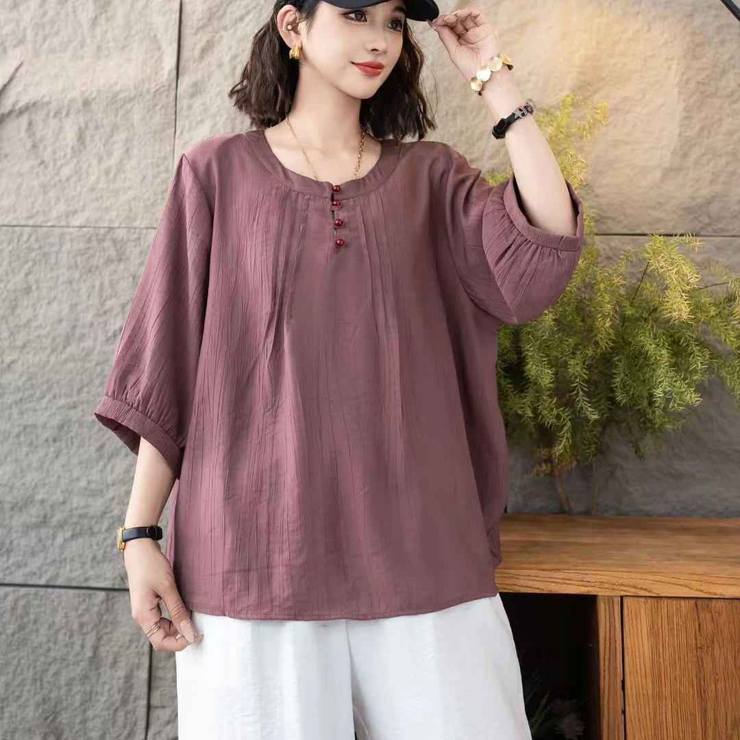 8537新款夏季时尚文艺气质显瘦减龄T恤小衫QZ