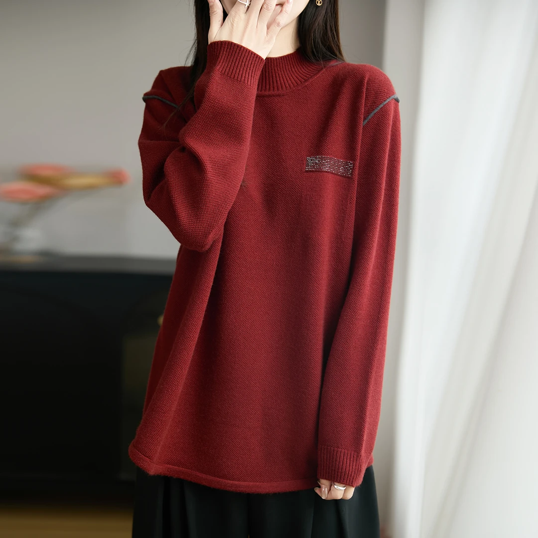 胖mm秋冬大码半高领女士毛衣裙连衣裙高级感内搭可外穿针织打底衫