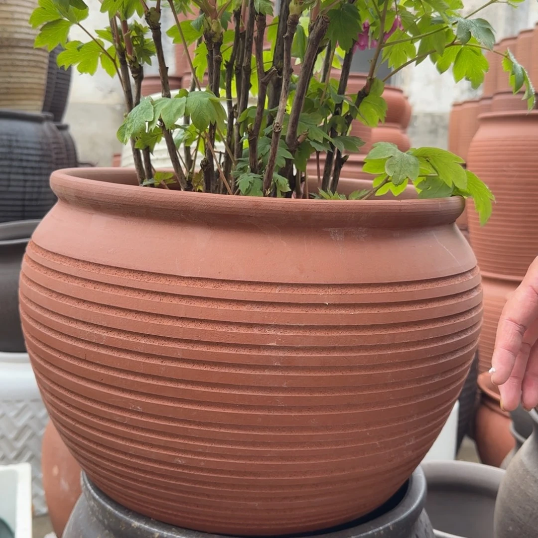 紫砂花盆口40高30宜兴紫砂