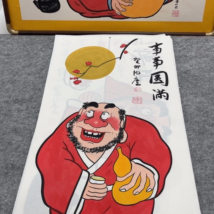 国画手绘禅意画一物一拍