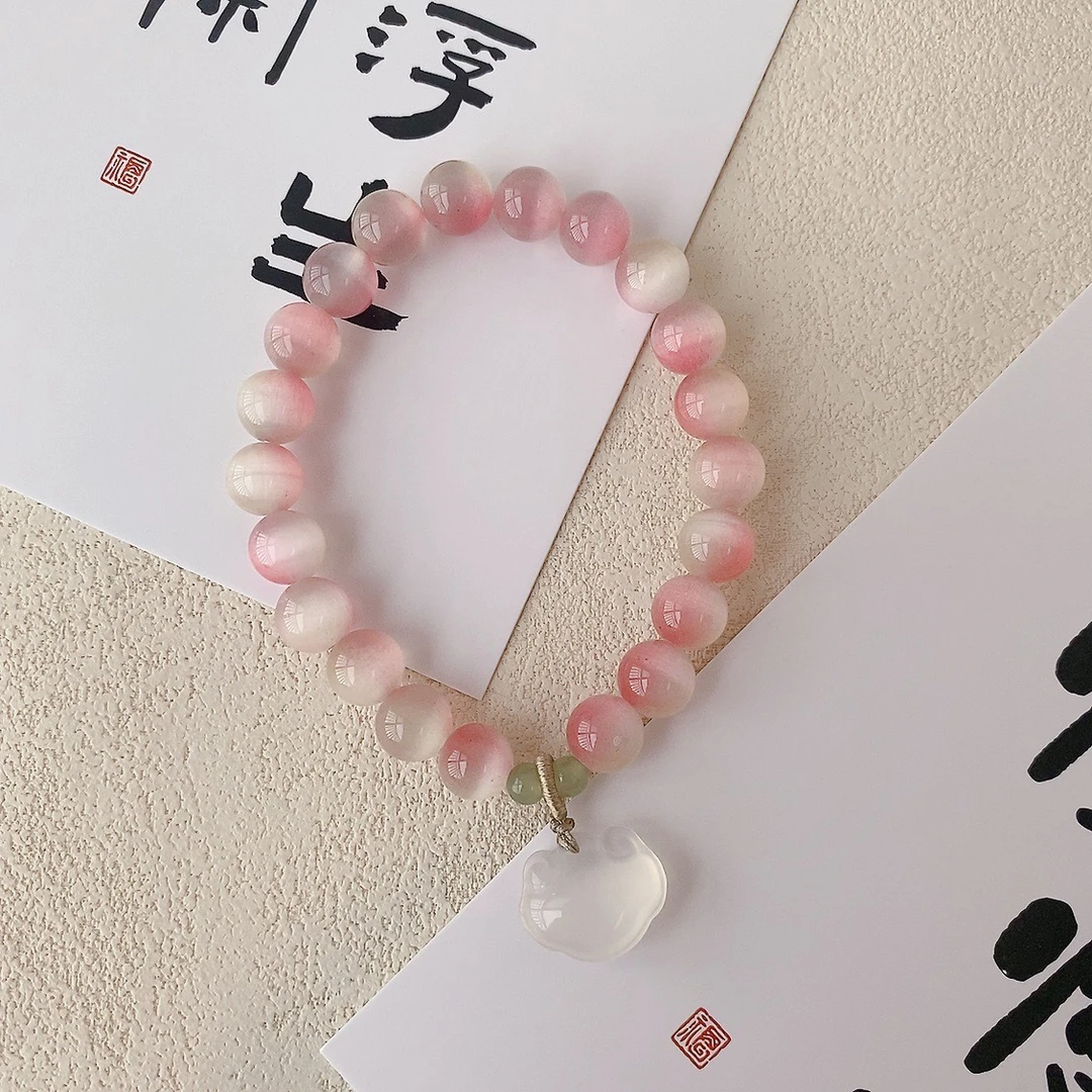 琉璃手链 桃夭手串原创新中式单圈手串如意小众清新好运送女友
