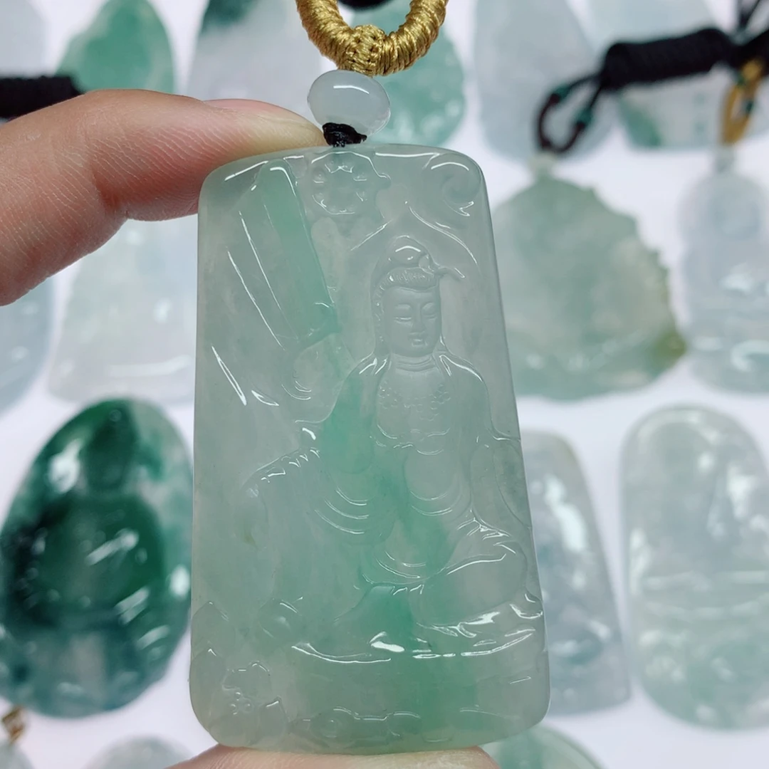 翡翠未镶嵌挂件观音