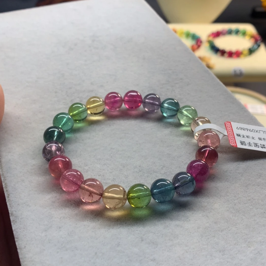 【闪购商品】未镶嵌手链碧玺荧光色标单圈8.8