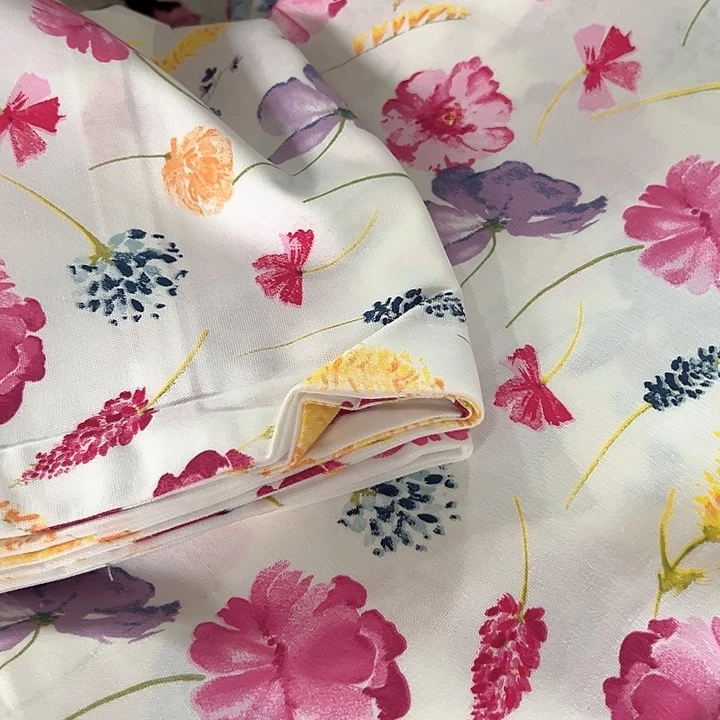 棉棉纯棉粉花三件套