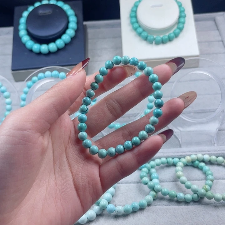 绿松石圆珠未镶嵌5mm手串
