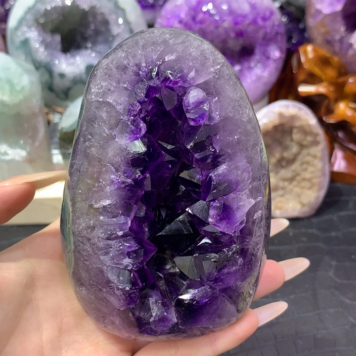 珠宝半成品未镶嵌紫晶帝紫晶镇带窝窝