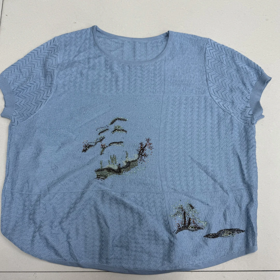 烫钻刺绣夏季短袖